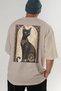 For the Love of Cats 86 Cat Printed Beige Oversize T-Shirt 100% Cotton Unisex Cat Lover Premium Design - 6