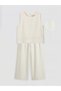 Lcw Kids Gray Linen Blend Girls' Pants and Blouse - 2