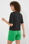 Women's Basic Floral Patterned Black T-Shirt - 5