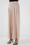 Women's High Waist Pleated Wide Leg Cream Palazzo Trousers - 5