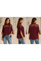 Women's V-Neck Loose Buttoned Short Sleeve Blouse - 3