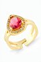 Metal Ring with Drop Zircon Stone - 3