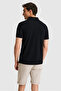 Men's Slim Fit Polo Collar Black Basic T-Shirt 50326920-Vr046 - 5