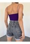 Women's High Waist Double Leg Shorts Denim Fabric - 3