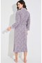 Premium Women's Shawl Collar Jacquard Stylish Elegant Natural Bamboo Cotton Dressing Gown - 4