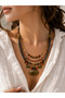 Handmade Bohemian Natural Stone Detailed Layered Ethnic Necklace Original Design Women's Necklace - 3