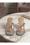 Vera Women's Thin Strap Blunt Toe Flip-Flop Heeled Slippers - 4