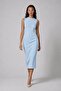 High Collar Waist Drawstring Detailed Midi Backless Tie-Up Dress - 2