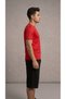Men's Red Sports Honeycomb Fabric Sweat-Absorbent Flexible T-Shirt - 3