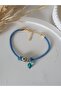 Blue Women's Bracelet Blue Glass Beads Evil Eye Cube Bracelet - 6