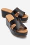 Lia Brown Skin Genuine Leather Wedge Heeled Women's Slippers