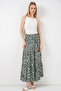 Women's Patterned Long Skirt 1468 - Emerald Green