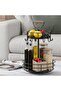 2-Tier 360° Rotatable Metal Spice & Fruit Organizer Rack | Double Layer Kitchen Storage Stand for Condiment Jars, Fruit Display, Home and Office Use (Black) - 4