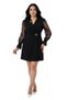 1. Class Crepe Fabric Double-Breasted Collar Lace Sleeve Dress - from 36 to 48 16015 - 4