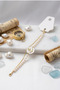 2 Row Natural Stone Pearl Chain Bracelet - 2