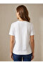 White Floral Printed Crew Neck Basic T-Shirt - 3