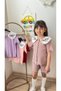 Dried Rose Flower Collar Embroidery Detail Felt Shorts Suit - 3