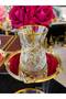 12 Piece Square Tea Cup Set for 6 People with Metal Plates and God Embroidery - 5