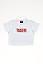 Eazy Women's White Slogan Printed Crop T-Shirt Crew Neck Short Sleeve Cotton Crop Top - 4