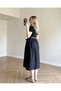 Women's Skirt Poplin Short Sleeve Belted Dress - 4