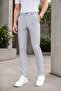 Men's Light Gray Slim Fit Striped Lycra Side Pocket Ankle Length Fabric Trousers