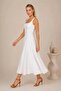 Women's 100% Cotton Square Neck Strap Midi Length Lined Slim Fit Summer Dress 26081 - 4