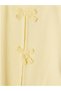 New Season Yellow Crew Neck T-Shirt with Bow Detail for Girls - 2