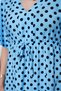 Batwing Sleeve V-Neck Polka Dot Patterned Mini Dress with Waist Tie Detail - 8