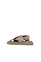 Gray Suede Women's Flat Sandals - 3
