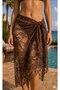 Tied Patterned Brown Chiffon Alaçatı Pareo - 3