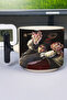 كوب سيراميك فاخر مطبوع عليه Bayonetta (قطعة واحدة) بمقبض أسود خاص على شكل حرف T بمقبض مموج V3T