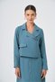 Women's Zipper Detailed Skirt Suit Petrol 31367 - 4