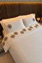 Solea Embroidered 6 Piece Duvet Cover Set Cream