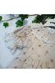 Girl's Ruffled Linen Look Dress - 100% Cotton - Floral Printed Ecru - 3
