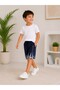 By Solona 6606-26 Boys' Flame Patterned Shorts with Pockets, Lace-Up Elastic Waist, Cotton Summer Shorts - 5