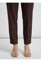 Bitter Brown Elastic Waist Lace-Up Comfortable (Classic/Carrot) Cut Double Fabric Trousers - 5