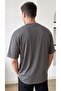Men's oversized casual t-shirt crew neck free life grey - 2