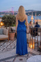 Slim Straps Ribbed Slit Long Evening Dress - Mee1024 - 4