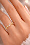 Women's Bow Figured Zircon Stone Adjustable Gold Color Elegant Ring - 2