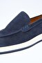 Navy Blue Laceless Suede 100% Leather Shoes 1033260157 - 5