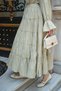 Women's Skirt with Sewing Details and Elastic Waist in Mold Green - 2