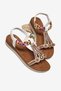 Women's White Comfortable Fit Sandals with Scarf Detail and Stones - 2
