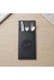 Black Leather Spoon Holder Spoon Fork Case Black Color 6 Pieces - 4