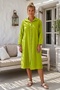 Pistachio Green Shirt Collar Long Sleeve Buttoned Hidden Pocket Embroidered Casual Cotton Woven Dress 116 60 - 6