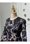 Women's New Season Collar Stone Detailed Glittery Piece Mother's Dress - 5