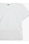 Cotton Slim Fit Lace Detailed Crew Neck Short Sleeve T-Shirt - 5