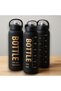 3 pics 1L Motivational Water Bottle with Measurement Scale, Leakproof Gym Sports Drinking Bottle - 3