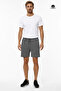 Men's Paros Slim Two-Thread Regular Waist Zipper Pocket Classic Cotton Shorts with Back Pocket Gray
