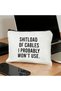 Funny Cable Storage Bag for Tech Accessories Plugs Charging Cables Organiser Pouch for Women Men Funny Tech Gifts for Best Friend Canvas Electronics Storage Pouch for Travel Home - 5