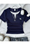 Soul Slit Collar Embroidered Gathered Blouse - 4